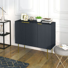 HOMCOM - Armoire d’appoint 35,4 po L - noir-Une étagère réglable sur 3 niveaux vous offre plus d’options de rangement 