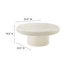 Modway - Argos Intérieur - Terrasse extérieure Rond de béton Table basse - Blanc-Construction en béton solide