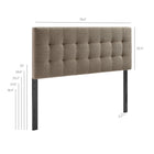Modway - Lily Rembourré Tête de lit King Size, Taupe-Tête de lit King Size
