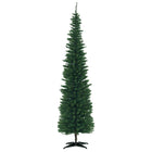 HOMCOM - Arbre de Noël Artificiel 7 Pieds Arbre Effilé Décoration Fête - Vert-Arbre de Noël artificiel de 7 pieds de haut dans un style crayon mince 
