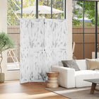 HOMCOM - Paravent autoportant à 4 panneaux pour chambre ou bureau intérieur - blanc-Conception pliable à quatre panneaux, facile à déplacer et peu encombrante 
