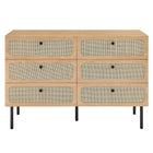 Modway - Chaucer Compact à 6 tiroirs Commode, Chêne-Rotin ovale