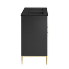 Modway - Awaken Double évier 48" Vanette de salle de bain - Noir noir-Matchs non inclus