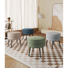 Manhattan Comfort - Bailey pouf moderne du milieu du siècle 18,11" - bleu, gris, avoine, vert sauge avec pieds noirs - lot de 4-Cadre en bois massif pour plus de durabilité et de fonctionnalité