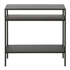 Hudson&Canal - Table d'appoint rectangulaire Ricardo (24 po de largeur) - Bronze noirci-Comprend un plateau en métal et des étagères