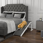 PawHut - Rampe pour animaux, marches de lit pour chien avec tapis antidérapant, 59 po L x 16 po l x 20 po H - blanc-Sert également de belle décoration pour votre pièce 