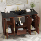 Modway - Daylight 48" Vanette de salle de bain - Noyer noir-Trous centraux de 8"