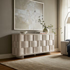Modway - Foundry Design tissé Armoire de rangement buffet - 71 po - Blanchissage-Construction en bois et MDF