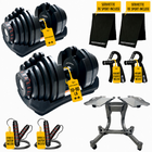 MotionGrey - Ensemble  d’haltères réglables et support pour l’entraînement musculaire à domicile - 10 à 90 lb-Ensemble d’haltères réglables offrant une vaste plage de 10 à 90 lb pour une progression en musculation