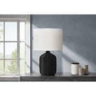 Monarch Specialties - Luminaire - 23 po H Lampe De Table - Rotin Noir - Abat-Jour Ivoire / Crème - Moderne-L'interrupteur rotatif à 3 voies facile maintient une seule ampoule (non incluse) avec une puissance maximale de 100W/120V, permettant de régler l'ambiance d'éclairage pour pour illuminer ou assombrir instantanément la pièce