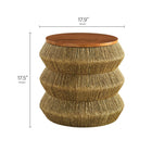 Modway - Maris Herbiers marins et bois Table d’appoint - Noyer naturel-Base en herbiers marins tissée à la main