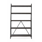 Bibliothèque Live Edge de Gry Mattr, noyer noir-Tablettes à bord vif fabriquées avec un cadre métallique solide