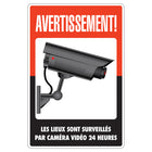 Cosco - Panneau Surveillance usage intérieur/extérieur pour portes et murs, texte français-Ce panneau Surveillance comprend un texte en français pour informer clairement les personnes francophones des zones sous surveillance