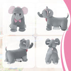 Qaba - Éléphant porteur 6v pour enfants, cheval électrique porteur avec musique - gris-Pédale simple qui permet aux tout-petits de conduire facilement de façon autonome 