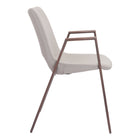 Zuo - Desi Chaise de salle à manger - Beige/Noyer - Ensemble de 2-Garantie limitée de 3 ans
