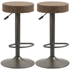 HOMCOM - Tabourets de bar modernes pivotants et réglables - brun - paquet de 2-Ensemble de 2 tabourets hauts, idéal pour ajouter du style à vos espaces 
