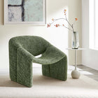 Modway - Vivi Chenille Rembourré Chaise d’accent - Basil-Rembourrage en mousse dense