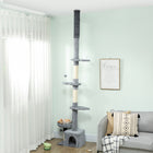 PawHut - arbre à chat du sol au plafond - hauteur réglable 87-100 po-Comprend un lit pour chat, plusieurs plateformes et une maisonnette confortable pour chat 