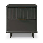 Manhattan Comfort - Table de nuit moderne Granville 46 cm à 2 tiroirs - Gris foncé-Moderne-contemporain avec une touche de glamour - Table de nuit pour chambre et salon