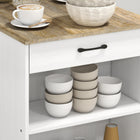 HOMCOM - Table de bar avec rangement - effet bois gris-La structure revêtue de mélamine garantit durabilité et soutien 