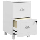 HOMCOM - Classeur à 2 tiroirs pour documents format lettre/A4, verrouillable avec barres de suspension - blanc-Tiroir inférieur verrouillable pour renforcer la sécurité des documents, avec 2 clés 
