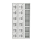 Ceha - Casier NH Series 6 niveaux, aérations avant, acier de qualité commerciale, expédition rapide, batterie de 3 - Poignée encastrée, gris clair-Solutions de rangement flexibles pour s'adapter à votre espace