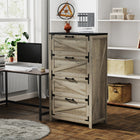 HOMCOM - Classeur 2 tiroirs, support d’imprimante pour bureau à domicile - gris vieilli-Plateau de table de 0,98 po (25 mm) d'épaisseur offrant une surface solide pour les essentiels de bureau 