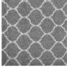 Modway - Solvea Treillis marocain Tapis 5 pi l x 8 pi L Shag Area - Gris et Ivoire-Résistant aux taches / Facile à nettoyer