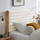 Modway - Olea Bois massif Boucle à touffes de canal Lit à plateforme jumelle, Feather Oak-Cadre en bois massif