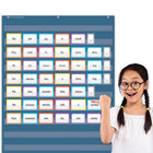 Teacher Created Resources - Tableau de 10 pochettes, 34 po x 44 po, bleu ardoise-Le tableau de poche mesure 28 po x 28 po.
