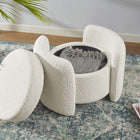 Modway - Nebula Boucle Rembourré Ottoman - Ivoire-Siège amovible