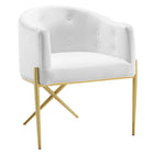 Modway - Savour Touffe Performance Velvet Fauteuil à manger d’accent - Blanc-Fauteuil à manger à touffes