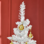 HOMCOM - Sapin de Noël artificiel 6' mince - décoration de fête - blanc- Couleur : blanc 