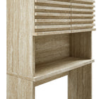 Modway - Render Par-dessus les toilettes Faux travertin Armoire de rangement de salle de bain in Travertin-Faux stratifié travertin