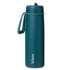 b.box - Bouteille isotherme à couvercle rabattable - 690 ml - Verre de mer-Couvercle rabattable pour boire librement avec paille en acier inoxydable