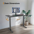 ShoppingAll - Bureau debout électrique à double moteur 48 larg. po - Noir-Le panneau de contrôle comprend 3 touches de mémoire programmables et un port de recharge USB-C