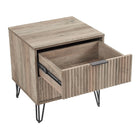 Manhattan Comfort - DUMBO Table de nuit moderne 2 tiroirs 51 cm - Gris rustique - Lot de 2-Parfait pour le rangement de chevet, les lampes ou les objets de décoration