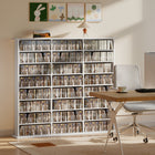 HOMCOM - Armoire de rangement multimédia à 8 niveaux - blanc-Couleur : Blanc