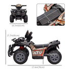Aosom - Quad 6v pour enfants avec musique, voiture à 4 roues électrique sur batterie - noir-Batterie rechargeable de qualité et chargeur inclus dans le colis 