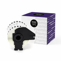 Premium Tape - Compatible avec Brother DK2205 Ruban de Papier Continu - Noir sur Blanc - 2-1/2"-Couleur: Noir / Blanc