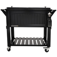 Permasteel - Glacière de patio style mobilier 80 pintes - Noire-Glacière de patio roulante antique de 80 pintes