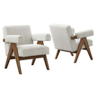Modway - Lyra Tissu Boucle Fauteuil - Ivoire - Ensemble de 2-Conception ergonomique pour le confort