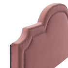 Modway - Belinda Performance Velvet Tête de lit King/King de Californie, Rose poussiéreuse-Tissu résistant aux taches
