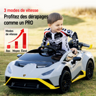Gyrocopters - Voiture électrique pour enfants sous licence Lamborghini - Double moteur 12 V - Avec musique et télécommande - Blanc-2 places