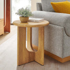 Modway - Rivian Manche Table d’appoint - Chêne-Capsules de pied ajustables non marquées