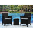 Manhattan Comfort - Ensemble de salon de patio moderne Imperia pour 2 personnes avec table d’appoint - Gris - Lot de 3-Dimensions de la table d’appoint Mesures : 40 cm largeur, 40 cm profondeur, 43 cm hauteur