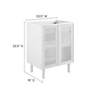 Modway - Calla 24" perforé Métal Armoire de toilette de salle de bain (lavabo non inclus) - Blanc-Stratifié à grain de bois