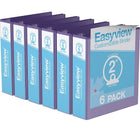 Davis Group Super offre Easyview, Reliure View à anneaux ronds 2 po, personnalisable, paquet de 6 - Violet-3 Reliure À Anneaux