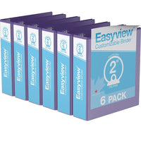 Davis Group Super offre Easyview, Reliure View à anneaux ronds 2 po, personnalisable, paquet de 6 - Violet-3 Reliure À Anneaux