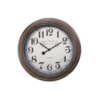 Monarch Specialties - Horloge - 20 po Rond - Horloge Murale - Brun Antique - Transitionnel-Élégante horloge murale ronde de 20 pouces au design vintage dans une finition marron antique frottée, s'intégrant parfaitement dans les décors transitionnels